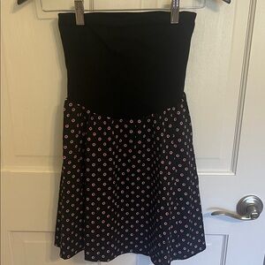 Motherhood Maternity Skirt. Black polka dots. Size medium